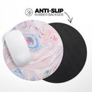 Marbleized Pink and Blue Swirl V2123// WaterProof Rubber Foam Backed Anti-Slip Mouse Pad for Home Work Office or Gaming Computer Desk