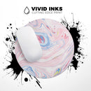 Marbleized Pink and Blue Swirl V2123// WaterProof Rubber Foam Backed Anti-Slip Mouse Pad for Home Work Office or Gaming Computer Desk