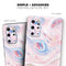 Marbleized Pink and Blue Swirl V2123 - Skin-Kit for the Samsung Galaxy S-Series S20, S20 Plus, S20 Ultra , S10 & others (All Galaxy Devices Available)