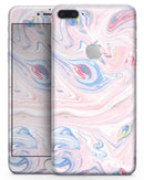 Marbleized Pink and Blue Swirl V2123 - Skin-kit for the iPhone 8 or 8 Plus