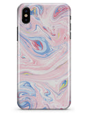 Marbleized Pink and Blue Swirl V2123 - iPhone X Clipit Case