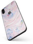 Marbleized Pink and Blue Swirl V2123 - iPhone X Skin-Kit