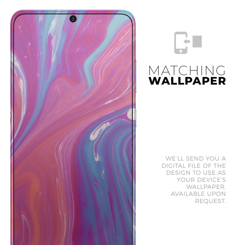 Marbleized Pink and Blue v391 - Skin-Kit for the Samsung Galaxy S-Series S20, S20 Plus, S20 Ultra , S10 & others (All Galaxy Devices Available)