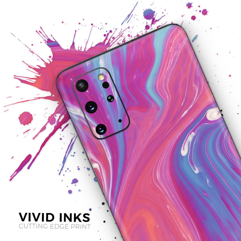 Marbleized Pink and Blue v391 - Skin-Kit for the Samsung Galaxy S-Series S20, S20 Plus, S20 Ultra , S10 & others (All Galaxy Devices Available)