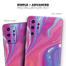 Marbleized Pink and Blue v391 - Skin-Kit for the Samsung Galaxy S-Series S20, S20 Plus, S20 Ultra , S10 & others (All Galaxy Devices Available)