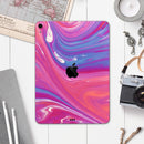 Marbleized Pink and Blue v391 - Full Body Skin Decal for the Apple iPad Pro 12.9", 11", 10.5", 9.7", Air or Mini (All Models Available)