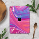 Marbleized Pink and Blue v391 - Full Body Skin Decal for the Apple iPad Pro 12.9", 11", 10.5", 9.7", Air or Mini (All Models Available)