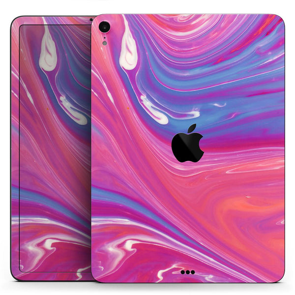 Marbleized Pink and Blue v391 - Full Body Skin Decal for the Apple iPad Pro 12.9", 11", 10.5", 9.7", Air or Mini (All Models Available)