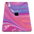 Marbleized Pink and Blue v391 - Full Body Skin Decal for the Apple iPad Pro 12.9", 11", 10.5", 9.7", Air or Mini (All Models Available)