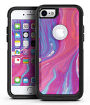 Marbleized Pink and Blue v391 - iPhone 7 or 7 Plus Commuter Case Skin Kit