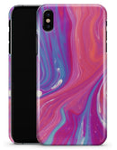 Marbleized Pink and Blue v391 - iPhone X Clipit Case