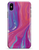 Marbleized Pink and Blue v391 - iPhone X Clipit Case