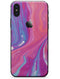 Marbleized Pink and Blue v391 - iPhone X Skin-Kit