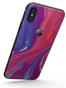 Marbleized Pink and Blue v391 - iPhone X Skin-Kit