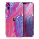 Marbleized Pink and Blue v391 - Vinyl Skin Wrap for iPhone 17 Pro Max, 17 Pro, 17 Air, 17, 16 & All Models — Soft Matte or Ultra Gloss