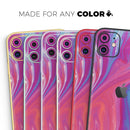 Marbleized Pink and Blue v391 - Vinyl Skin Wrap for iPhone 17 Pro Max, 17 Pro, 17 Air, 17, 16 & All Models — Soft Matte or Ultra Gloss