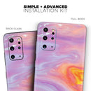 Marbleized Pink and Purple Paradise V2 - Premium Vinyl Skin Decal for Samsung Galaxy S25 Ultra, S24, S23, S22 & All Galaxy S Models