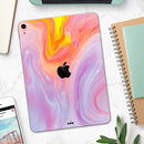 Marbleized Pink and Purple Paradise V2 - Full Body Skin Decal for the Apple iPad Pro 12.9", 11", 10.5", 9.7", Air or Mini (All Models Available)