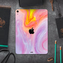 Marbleized Pink and Purple Paradise V2 - Full Body Skin Decal for the Apple iPad Pro 12.9", 11", 10.5", 9.7", Air or Mini (All Models Available)
