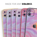 Marbleized Pink and Purple Paradise V2 - Protective Skin Wrap & Decal – Compatible with iPhone SE to iPhone 17 Pro Max (All Models)