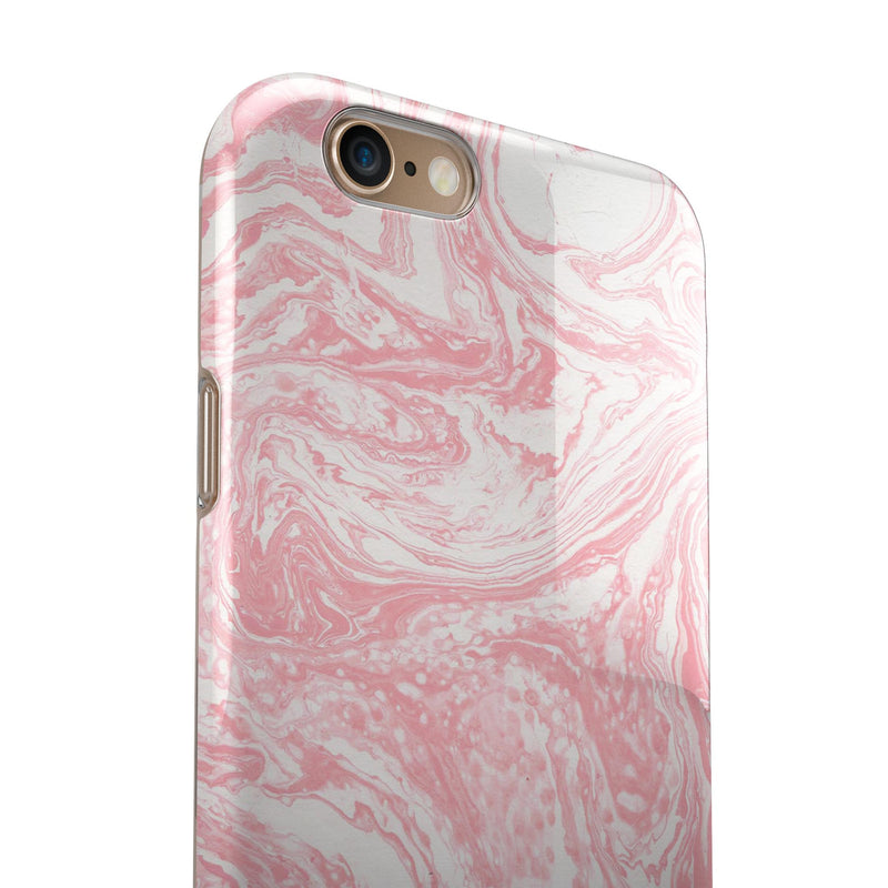 Marbleized Pink v3 iPhone 6/6s or 6/6s Plus 2-Piece Hybrid INK-Fuzed Case