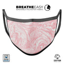 Marbleized Pink v3 - Made in USA Mouth Cover Unisex Anti-Dust Cotton Blend Reusable & Washable Face Mask with Adjustable Sizing for Adult or Child