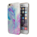 Marbleized Soft Blue V32 iPhone 6/6s or 6/6s Plus 2-Piece Hybrid INK-Fuzed Case
