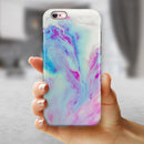Marbleized Soft Blue V32 iPhone 6/6s or 6/6s Plus 2-Piece Hybrid INK-Fuzed Case