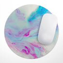Marbleized Soft Blue V32// WaterProof Rubber Foam Backed Anti-Slip Mouse Pad for Home Work Office or Gaming Computer Desk