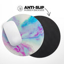 Marbleized Soft Blue V32// WaterProof Rubber Foam Backed Anti-Slip Mouse Pad for Home Work Office or Gaming Computer Desk