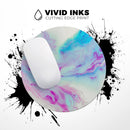 Marbleized Soft Blue V32// WaterProof Rubber Foam Backed Anti-Slip Mouse Pad for Home Work Office or Gaming Computer Desk