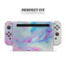 Marbleized Soft Blue V32 // Skin Decal Wrap Kit for Nintendo Switch Console & Dock, Joy-Cons, Pro Controller, Lite, 3DS XL, 2DS XL, DSi, or Wii - Vinyl Skin Wrap for Nintendo Switch 2, OLED, Lite, Pro Controller, Wii & Classic Handhelds