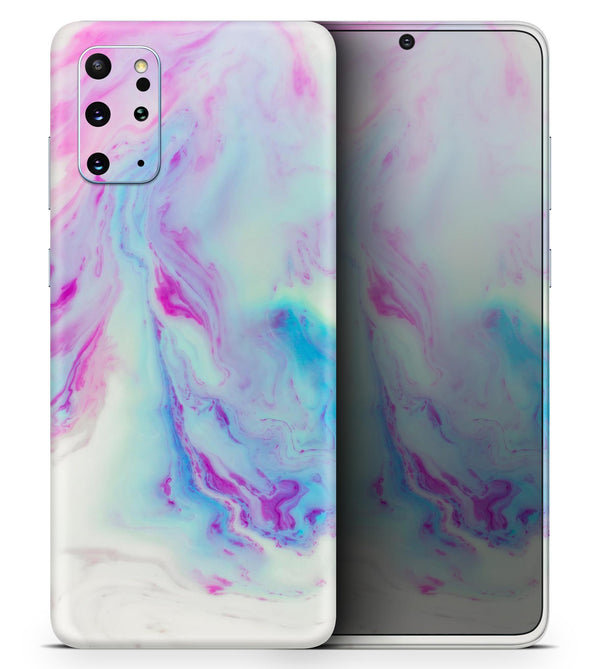Marbleized Soft Blue V32 - Skin-Kit for the Samsung Galaxy S-Series S20, S20 Plus, S20 Ultra , S10 & others (All Galaxy Devices Available)
