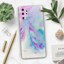Marbleized Soft Blue V32 - Premium Vinyl Skin Decal for Samsung Galaxy S25 Ultra, S24, S23, S22 & All Galaxy S Models