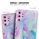 Marbleized Soft Blue V32 - Premium Vinyl Skin Decal for Samsung Galaxy S25 Ultra, S24, S23, S22 & All Galaxy S Models