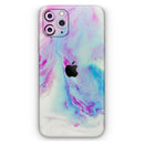 Marbleized Soft Blue V32 - Protective Skin Wrap & Decal – Compatible with iPhone SE to iPhone 17 Pro Max (All Models)
