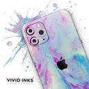 Marbleized Soft Blue V32 - Protective Skin Wrap & Decal – Compatible with iPhone SE to iPhone 17 Pro Max (All Models)