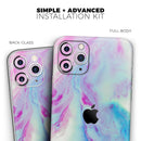 Marbleized Soft Blue V32 - Protective Skin Wrap & Decal – Compatible with iPhone SE to iPhone 17 Pro Max (All Models)