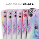Marbleized Soft Blue V32 - Protective Skin Wrap & Decal – Compatible with iPhone SE to iPhone 17 Pro Max (All Models)