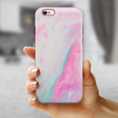 Marbleized Soft Pink iPhone 6/6s or 6/6s Plus 2-Piece Hybrid INK-Fuzed Case
