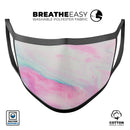 Marbleized Soft Pink - Made in USA Mouth Cover Unisex Anti-Dust Cotton Blend Reusable & Washable Face Mask with Adjustable Sizing for Adult or Child