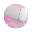 Marbleized Soft Pink// WaterProof Rubber Foam Backed Anti-Slip Mouse Pad for Home Work Office or Gaming Computer Desk