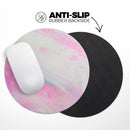 Marbleized Soft Pink// WaterProof Rubber Foam Backed Anti-Slip Mouse Pad for Home Work Office or Gaming Computer Desk