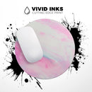 Marbleized Soft Pink// WaterProof Rubber Foam Backed Anti-Slip Mouse Pad for Home Work Office or Gaming Computer Desk