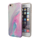 Marbleized Soft Pink and Blue Paradise iPhone 6/6s or 6/6s Plus 2-Piece Hybrid INK-Fuzed Case