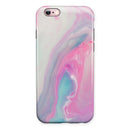 Marbleized Soft Pink and Blue Paradise iPhone 6/6s or 6/6s Plus 2-Piece Hybrid INK-Fuzed Case