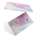 Marbleized Soft Pink and Blue Paradise - Premium Protective Decal Skin-Kit for the Apple Credit Card