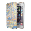 Marbleized Swirling Blue and Gold iPhone 6/6s or 6/6s Plus 2-Piece Hybrid INK-Fuzed Case