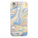Marbleized Swirling Blue and Gold iPhone 6/6s or 6/6s Plus 2-Piece Hybrid INK-Fuzed Case