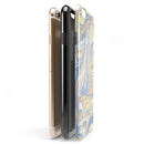 Marbleized Swirling Blue and Gold iPhone 6/6s or 6/6s Plus 2-Piece Hybrid INK-Fuzed Case